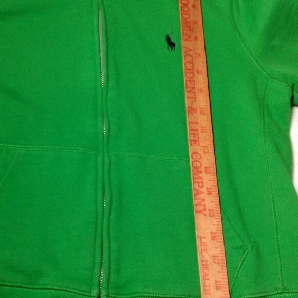 Polo Ralph Lauren Sport Hooded Sweatshirt Youth Large Kelly Green Pony Hoodie - Picture 5 of 11